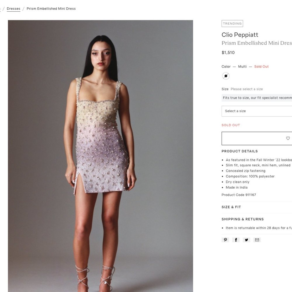 Clio Peppiatt Prism Embellished Mini Dress